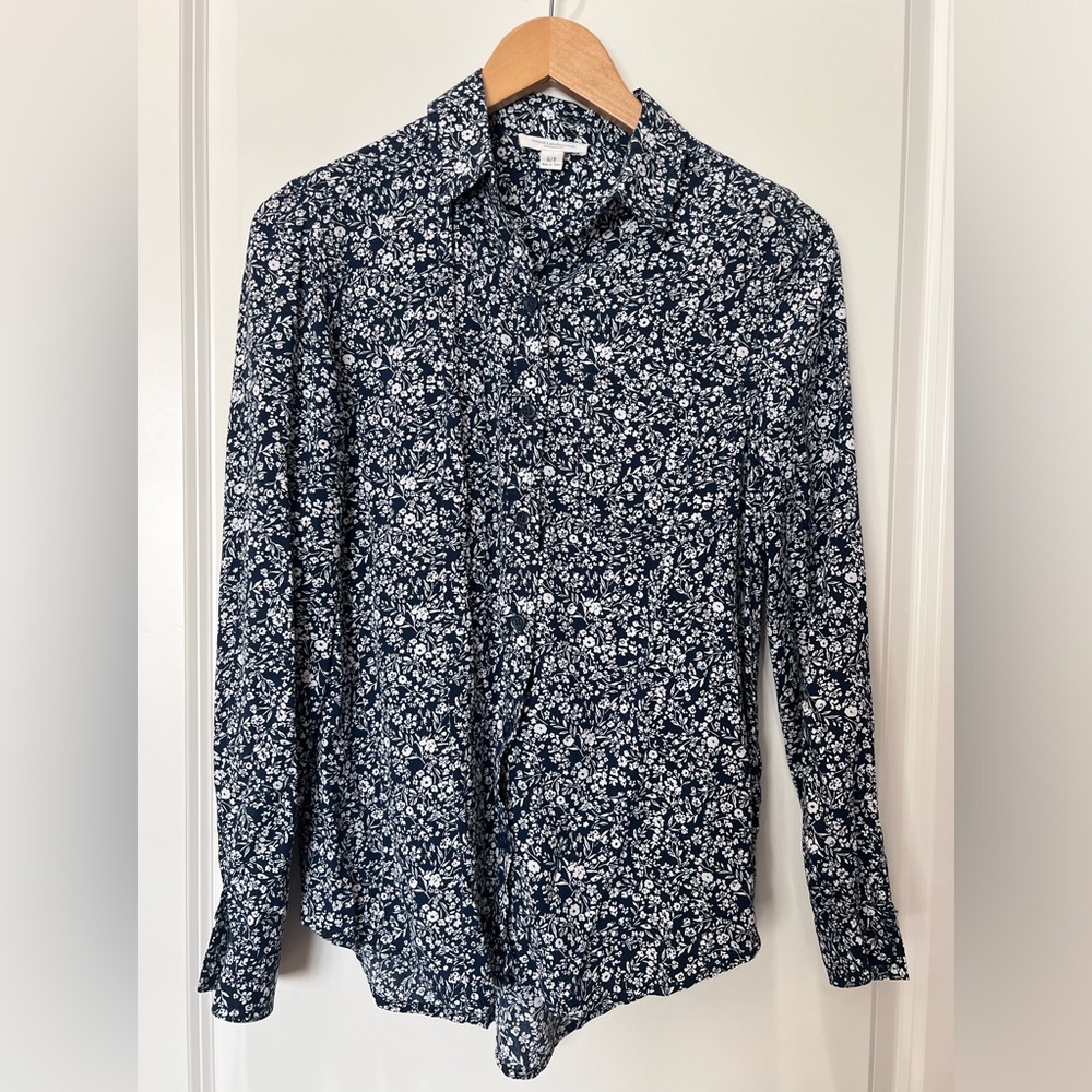 Beachlunchlounge cotten button down print top